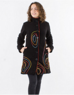 Mid-Length Fleece Coat With...