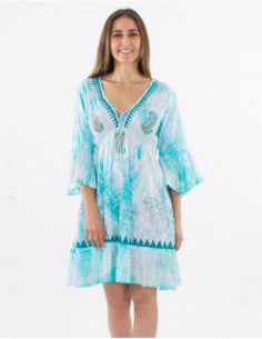 Tie and dye beach dress with pearls 2