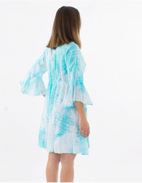 Robe de plage tie and dye avec perles