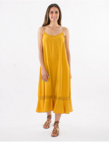 Long dress crochet-style openwork border