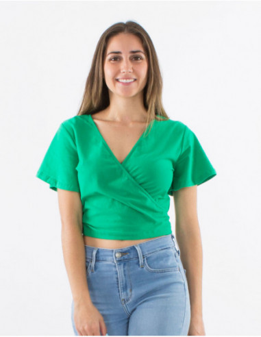 Crop top cache cœur en coton basique