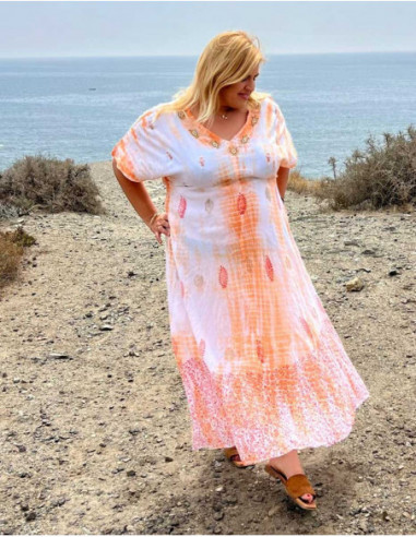 Long Beach Dress Tie Dye Beads