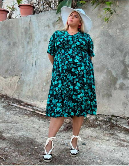 Robe cintrée manches courtes bohème