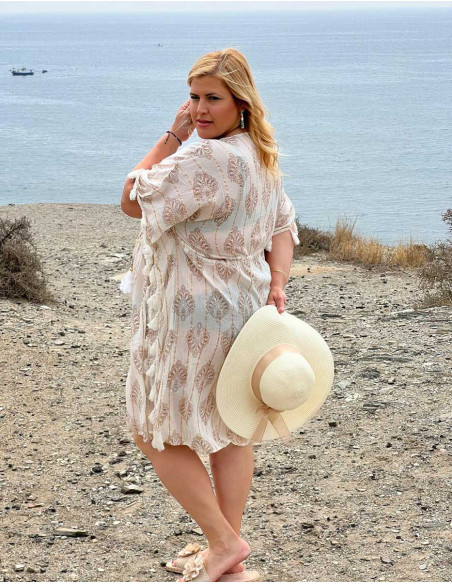 Ethnic beach dress with tassels