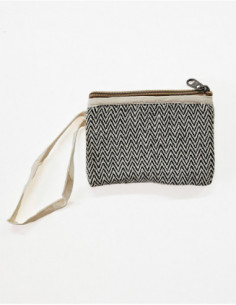 Pochette trousse coton 2 zips 10cmx14cm 2