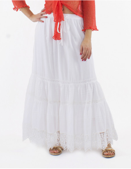 Boho lace skirt white shop