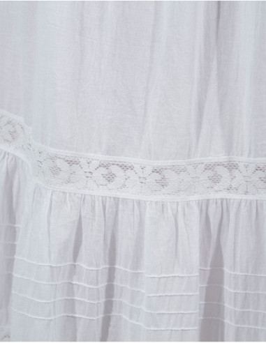 Jupe longue blanche dentelle bohème