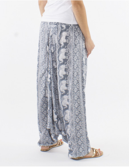 Pantalon sarouel hippie à éléphants