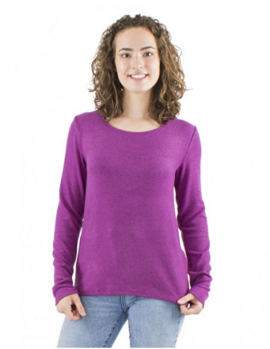 Plain Mottled-Knit Sweater