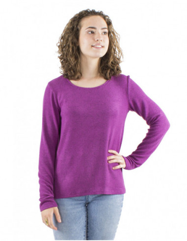 Plain Mottled-Knit Sweater