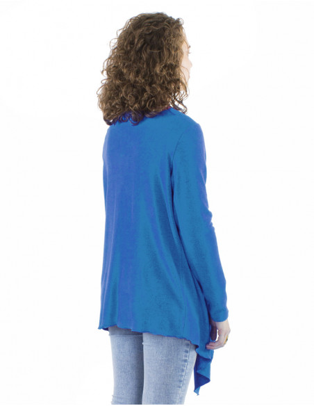 Gilet fluide à pans couleur unie