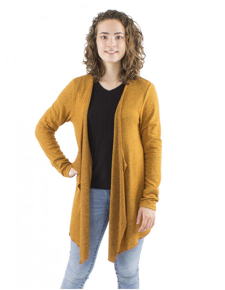 Gilet fluide à pans couleur unie