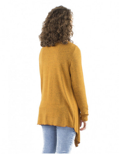 Gilet fluide à pans couleur unie