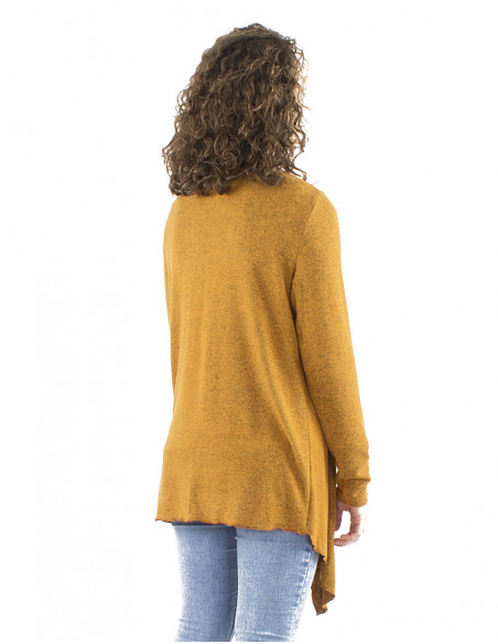 Gilet fluide à pans couleur unie