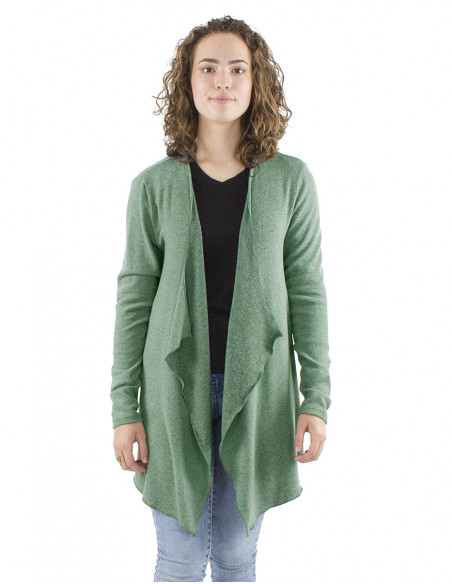 Gilet fluide à pans couleur unie