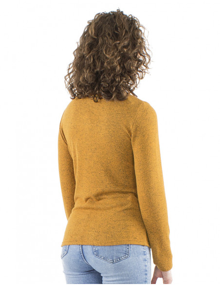 Plain mottled cardigan with buttons