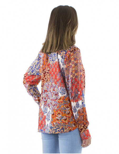 Original patchwork printed blouse