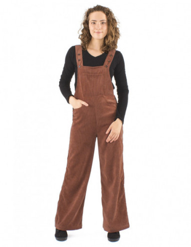 Corduroy overalls with wide cut