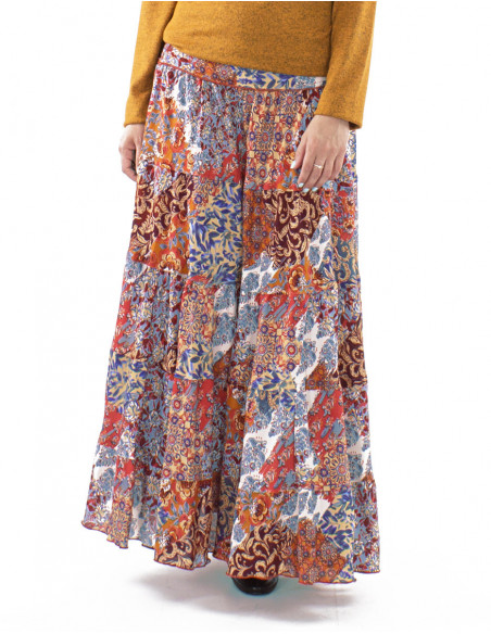 Original long skirt, patchwork patterns