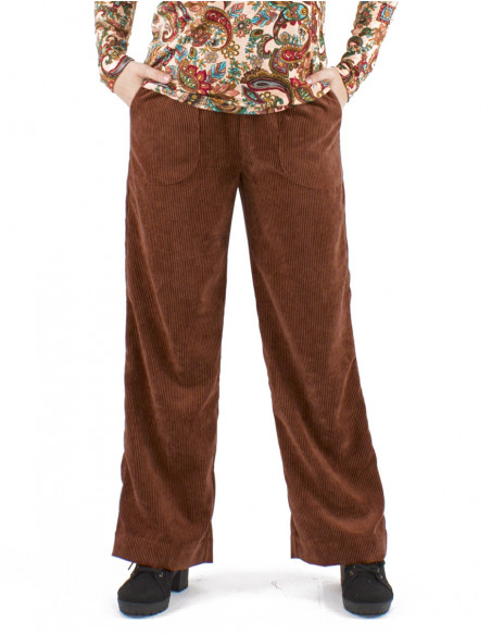 Wide cut corduroy pant with pockets