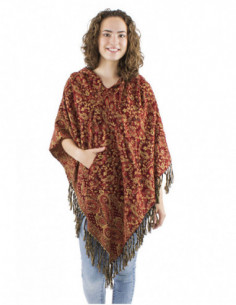 Poncho original, capuche et franges 2