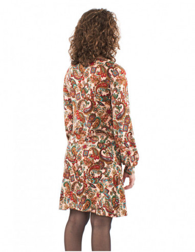 Robe courte, motif cachemire ethnique