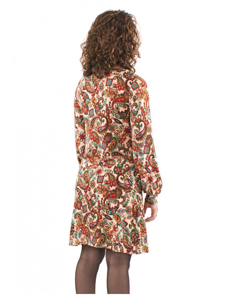 Short dress, ethnic paisley patterns