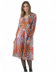 Mid-length boho dress, fitted cut 2