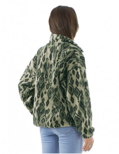 Polar jacket with abstract patterns