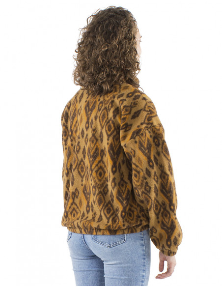 Polar jacket with abstract patterns