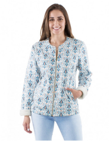 Veste courte doublure fausse fourrure
