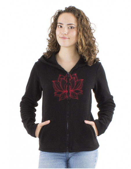 Veste polaire courte originale brodée