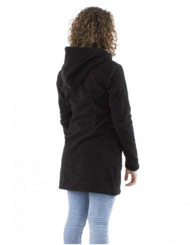 Veste polaire mi-longue, broderies
