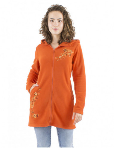 Mid-length polar jacket, embroideries