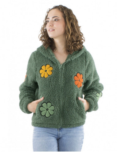 Veste originale imitation laine bouclée