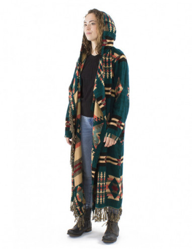 Long jacket, original ethnic patterns