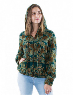 Veste courte bohème avec capuche