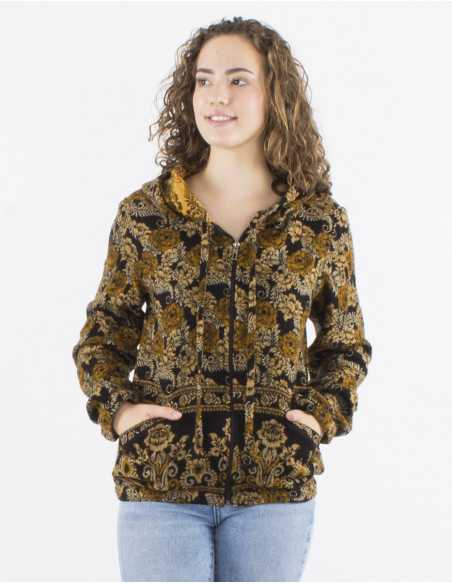 Veste courte bohème avec capuche