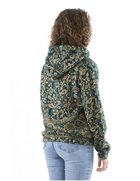Short jacket with boho paisley patterns