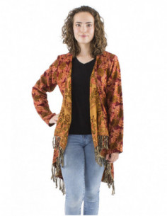 Mid-length boho vest jacket, fringes 2