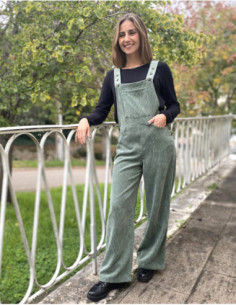 Corduroy overalls with wide...