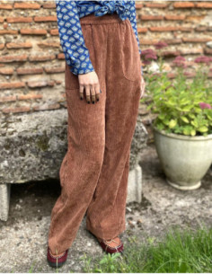 Wide cut corduroy pant with...