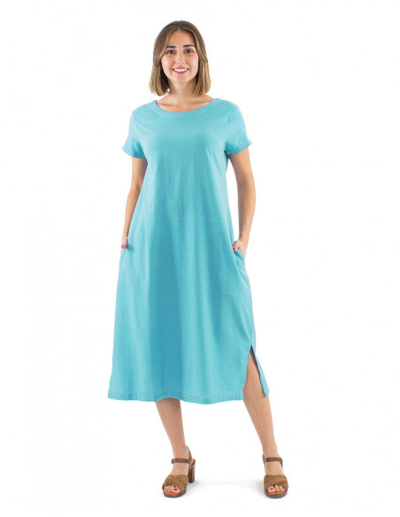 Robe longue droite 100% coton