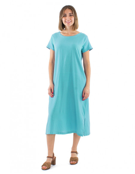 Straight long dress 100% cotton