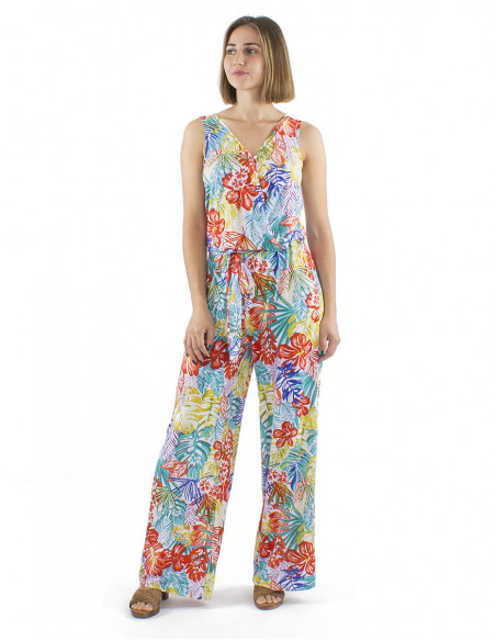 Combi wrap trousers w/ elasticated waist