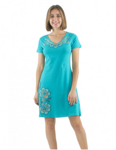 Short sleeve dress with flower print