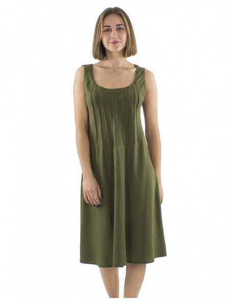 Simple tank top dress in linen & viscose