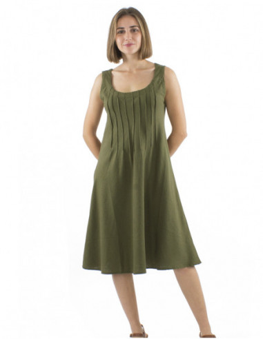 Simple tank top dress in linen & viscose