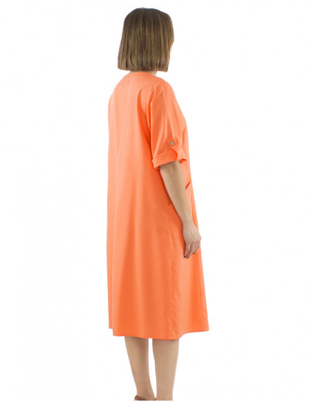 Large size linen and viscose dress