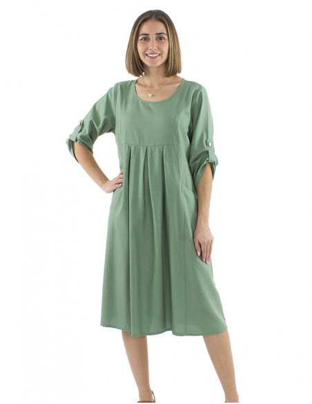 Robe lin et viscose ample grandes taille